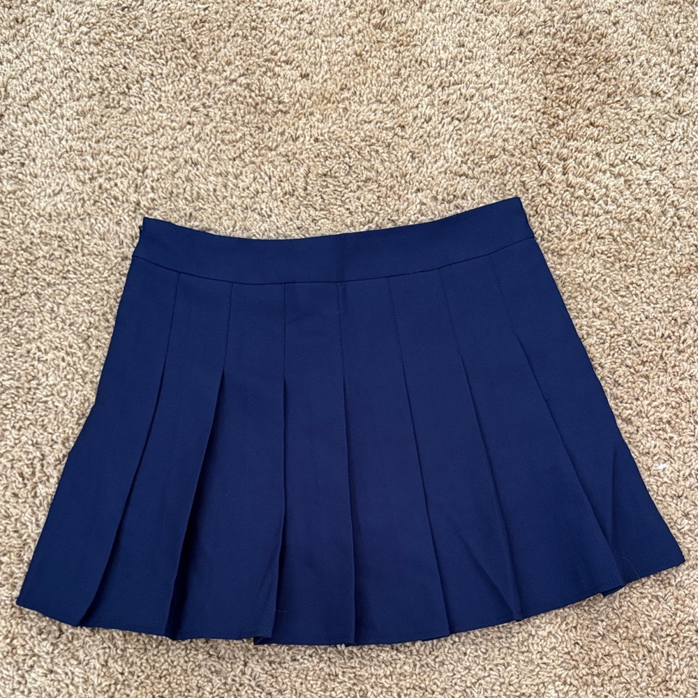 Navy Blue Pleated Women's Skirt